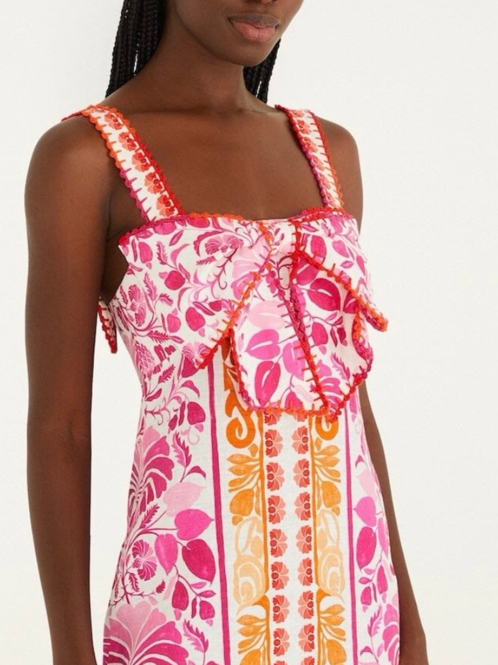 Farm Rio Off-White Santorini Crochet Mini Dress Sz Lg